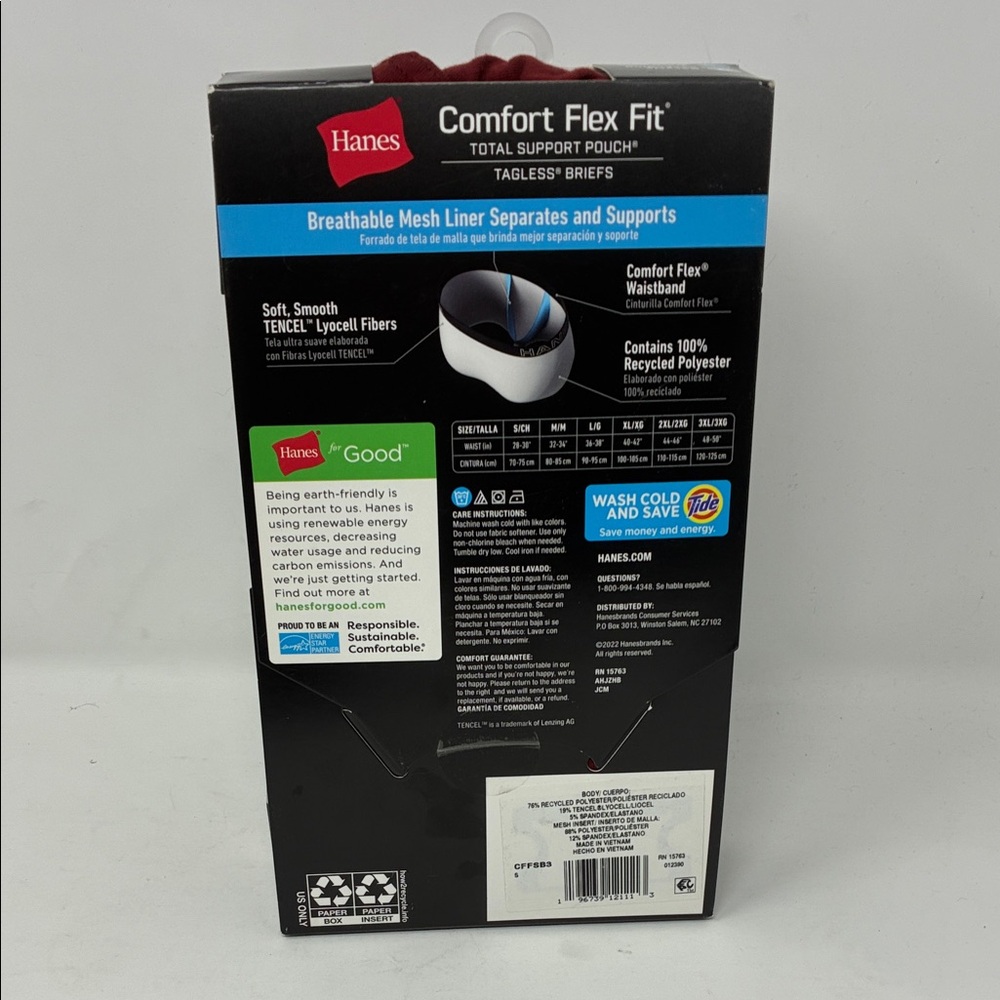 Hanes Comfort Flex Fit Men S, M, L, 2XL Briefs with Total Support Pouch 3-Pack - Picture 8 of 8